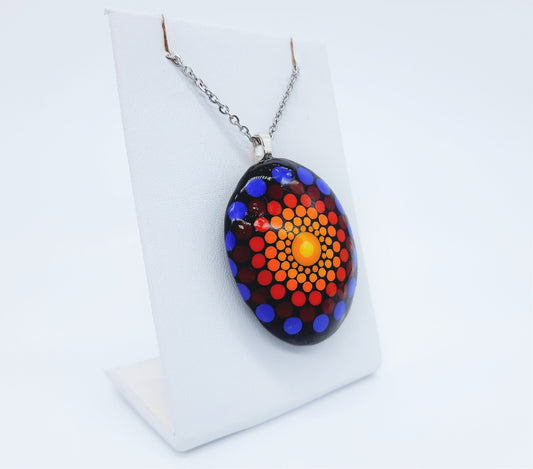 Handpainted Mandala Necklace