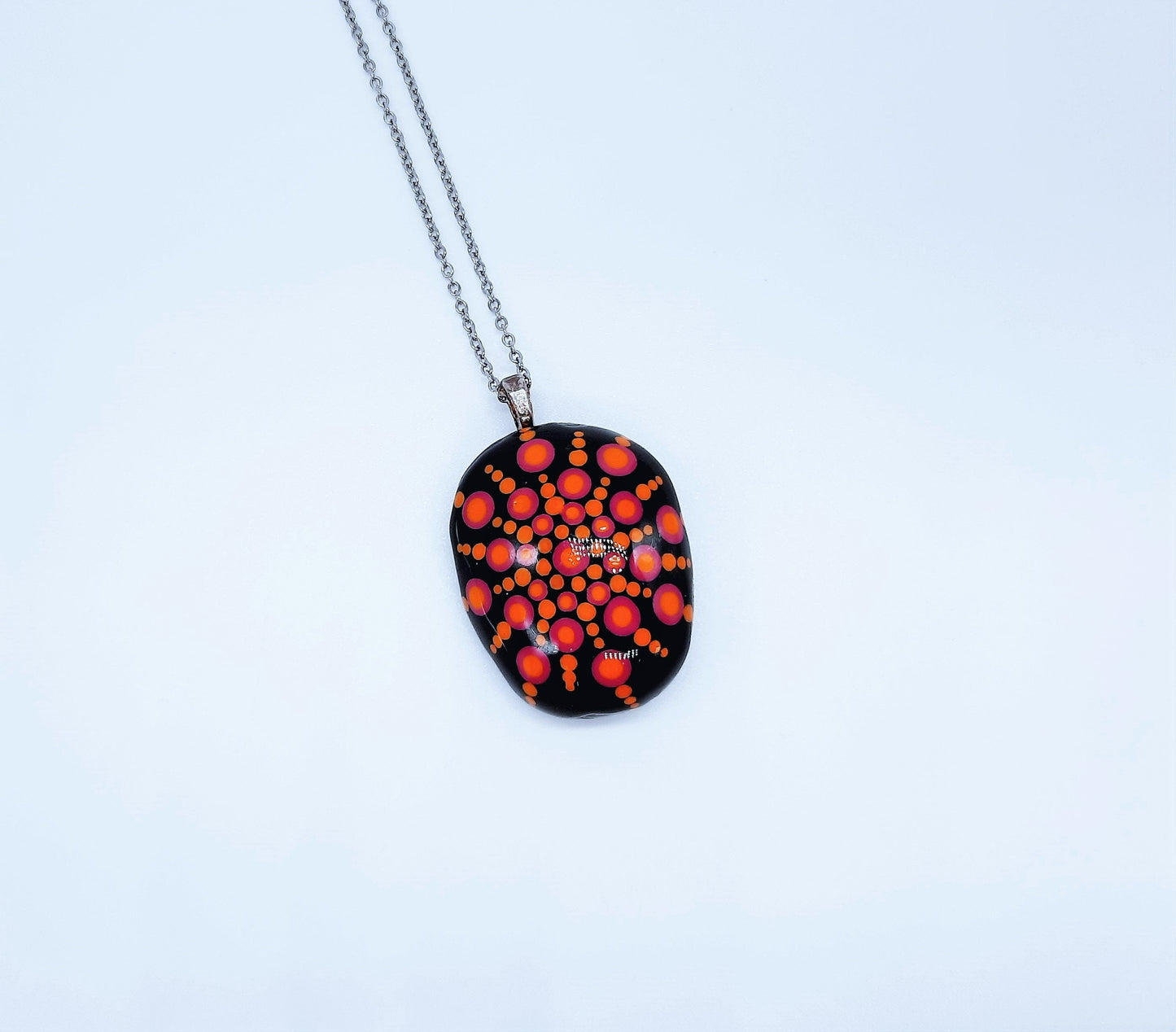 Handpainted Mandala Necklace