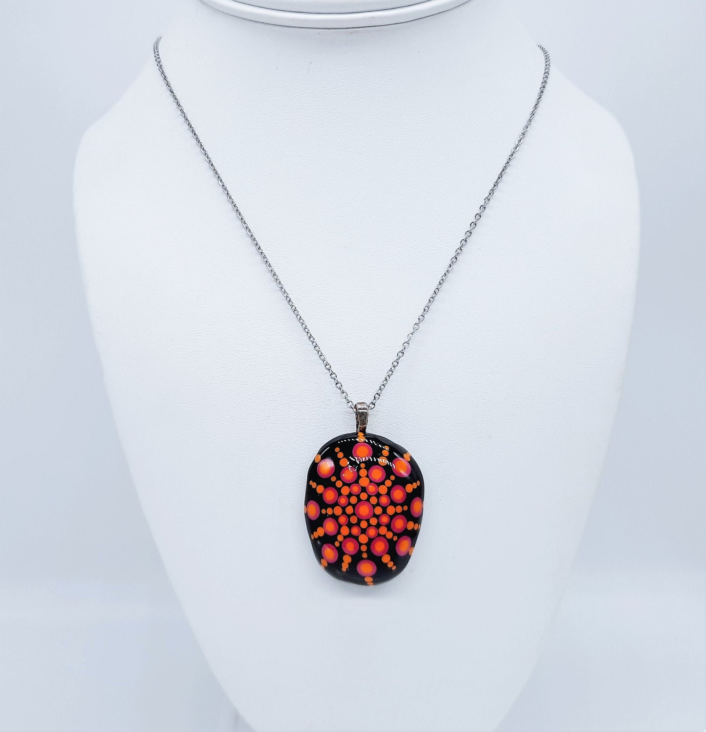 Handpainted Mandala Necklace