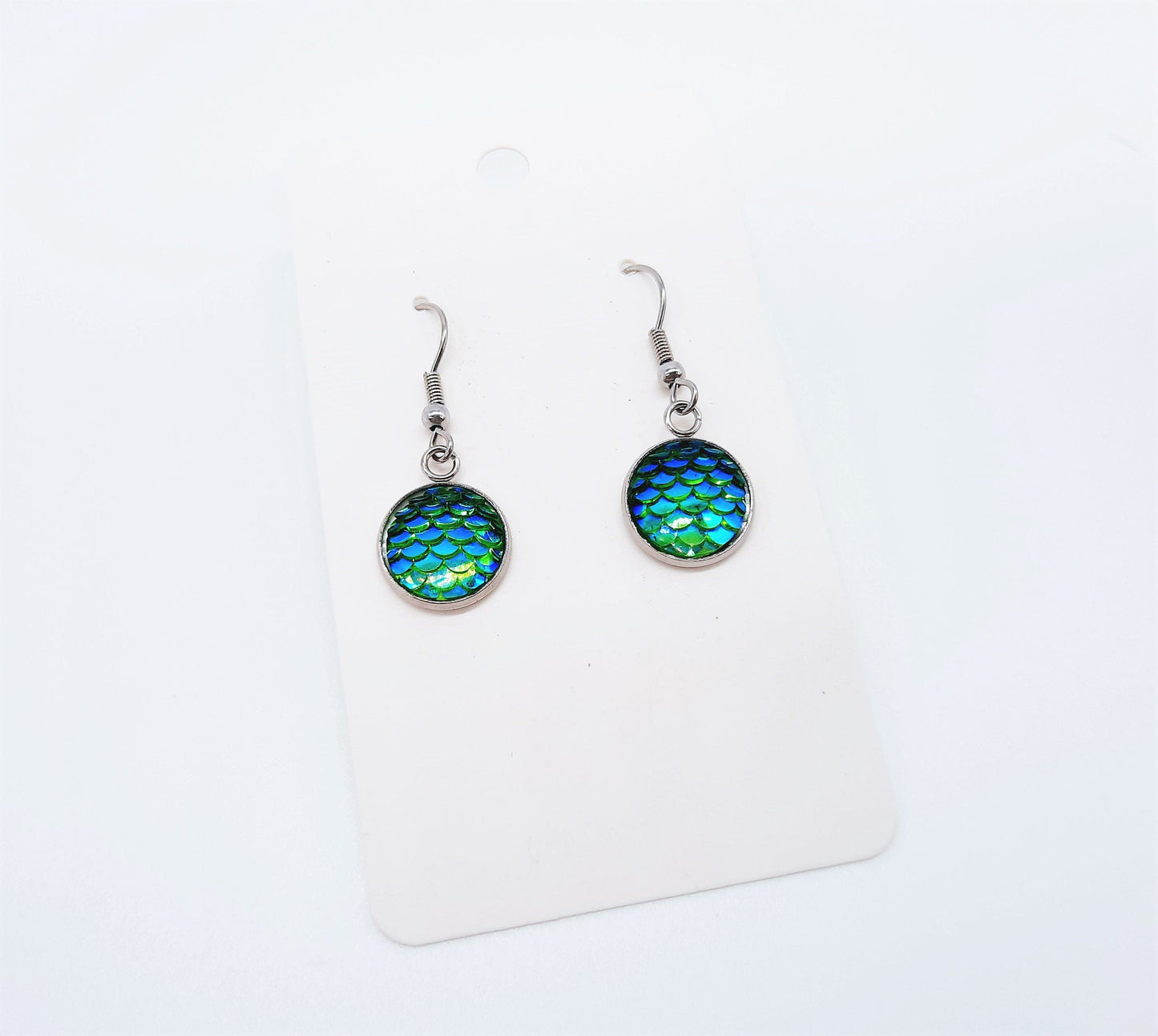 Iridescent Mermaid Scale Earrings