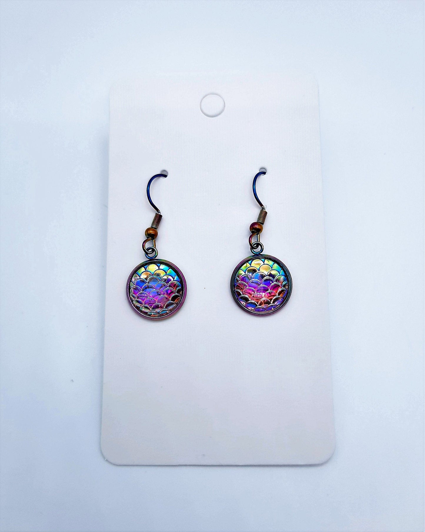 Iridescent Mermaid Scale Earrings