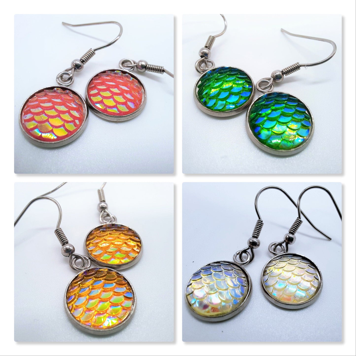 Iridescent Mermaid Scale Earrings