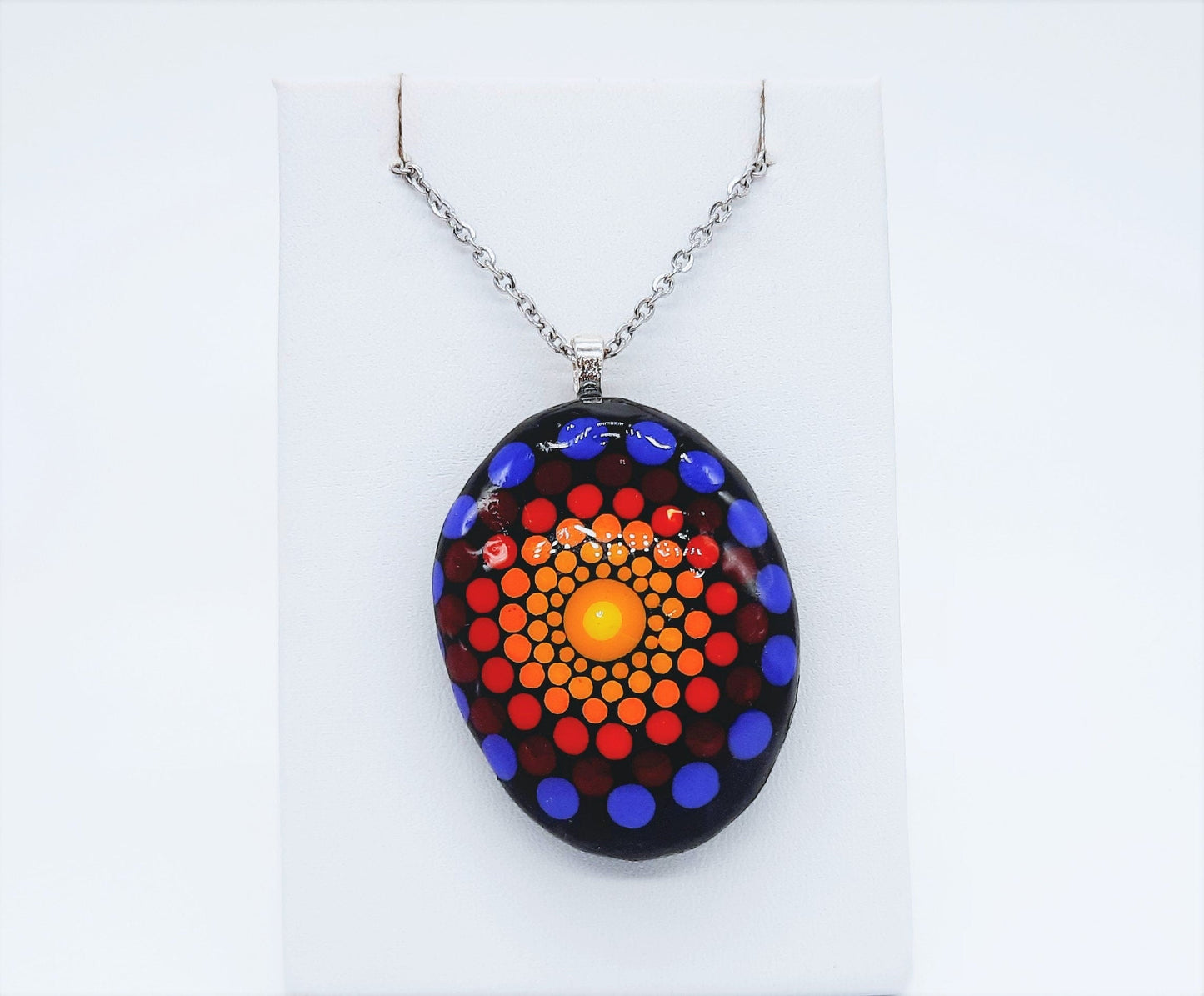 Handpainted Mandala Necklace
