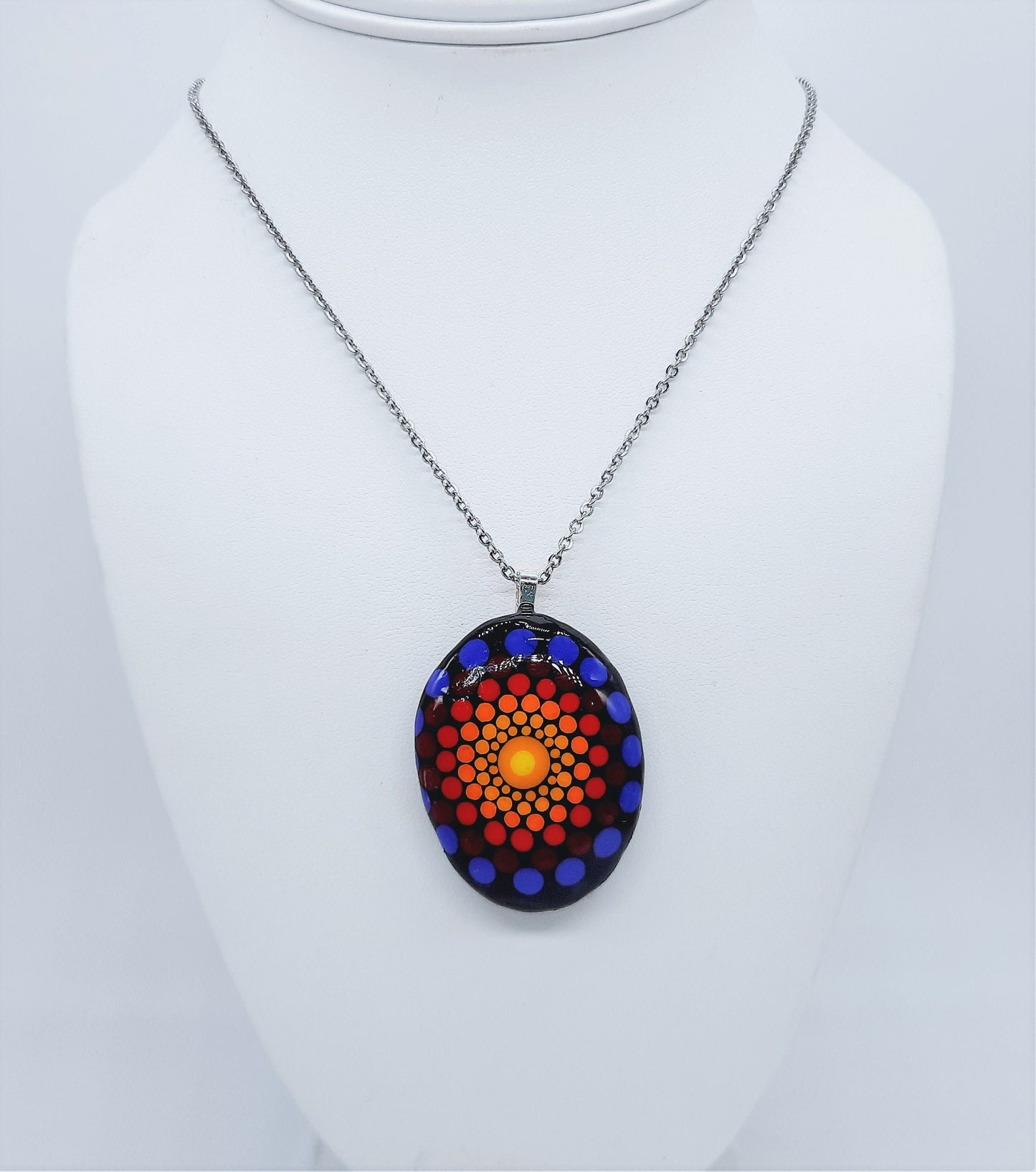 Handpainted Mandala Necklace