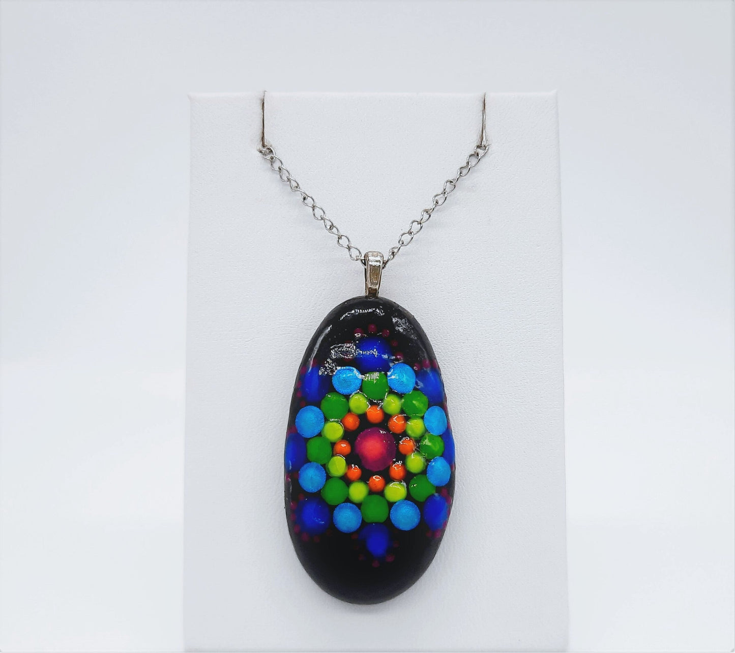 Handpainted Mandala Necklace