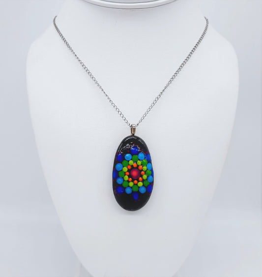 Handpainted Mandala Necklace