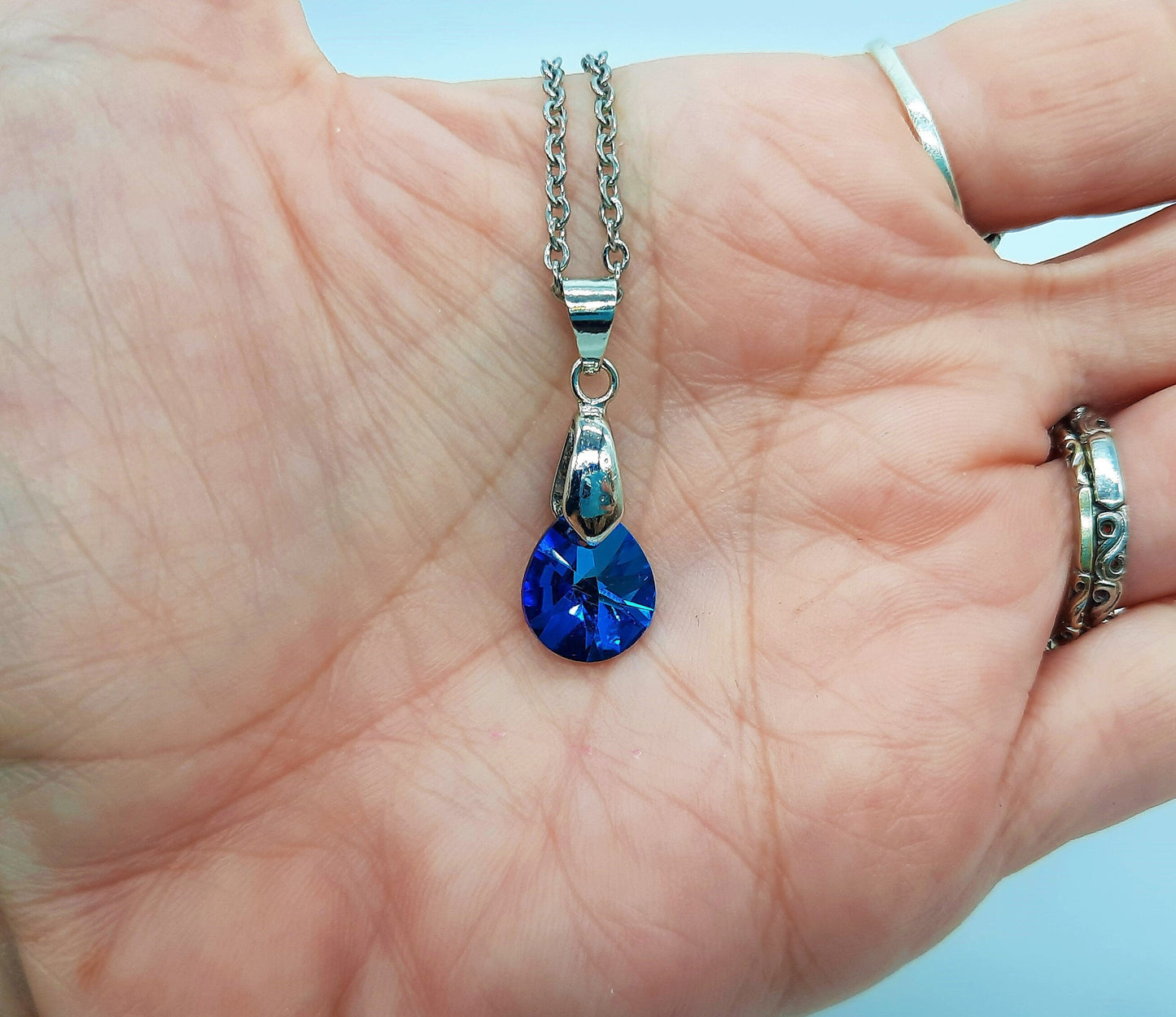 Bermuda Blue Small Teardrop Necklace