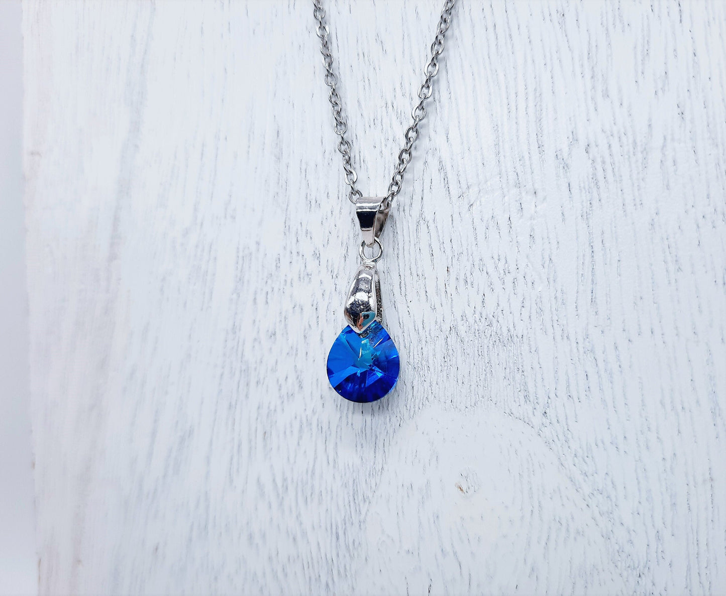 Bermuda Blue Small Teardrop Necklace