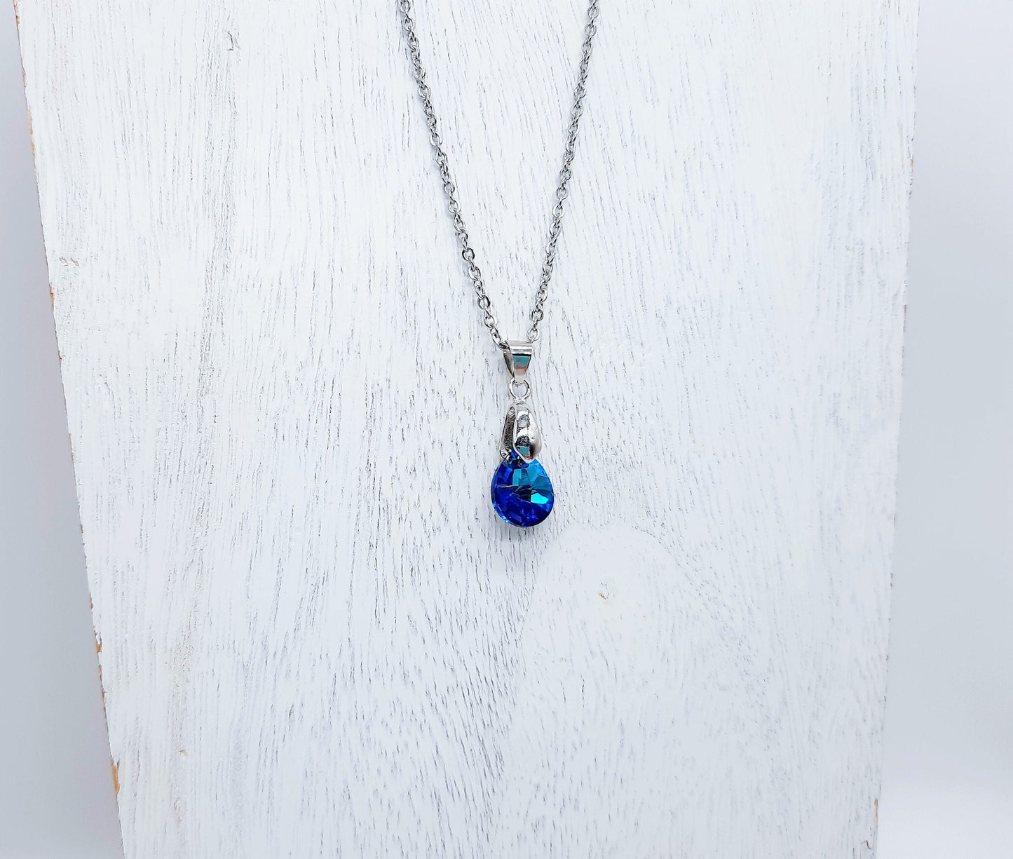 Bermuda Blue Small Teardrop Necklace