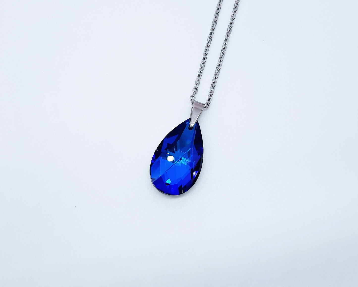 Bermuda Blue Large Teardrop Necklace