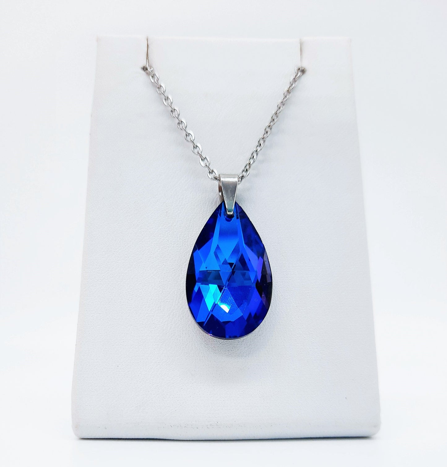 Bermuda Blue Large Teardrop Necklace
