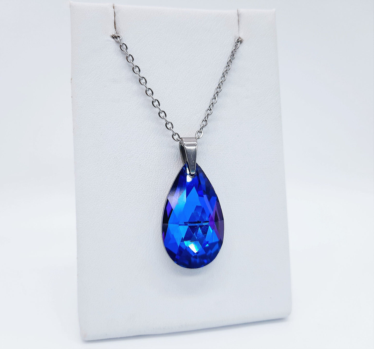 Bermuda Blue Large Teardrop Necklace
