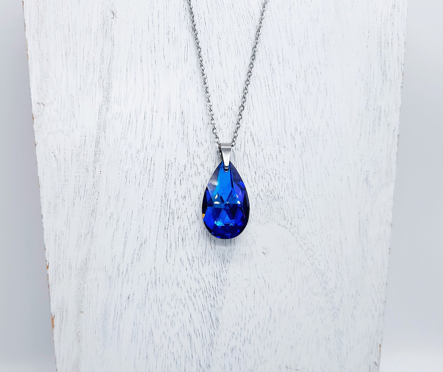 Bermuda Blue Large Teardrop Necklace