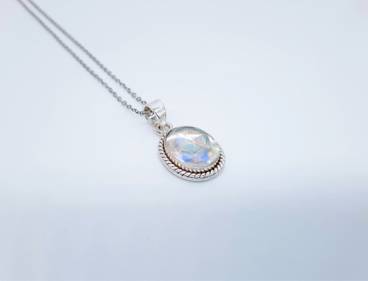 Aurora Borealis Pendant Necklace, 925 Sterling Silver