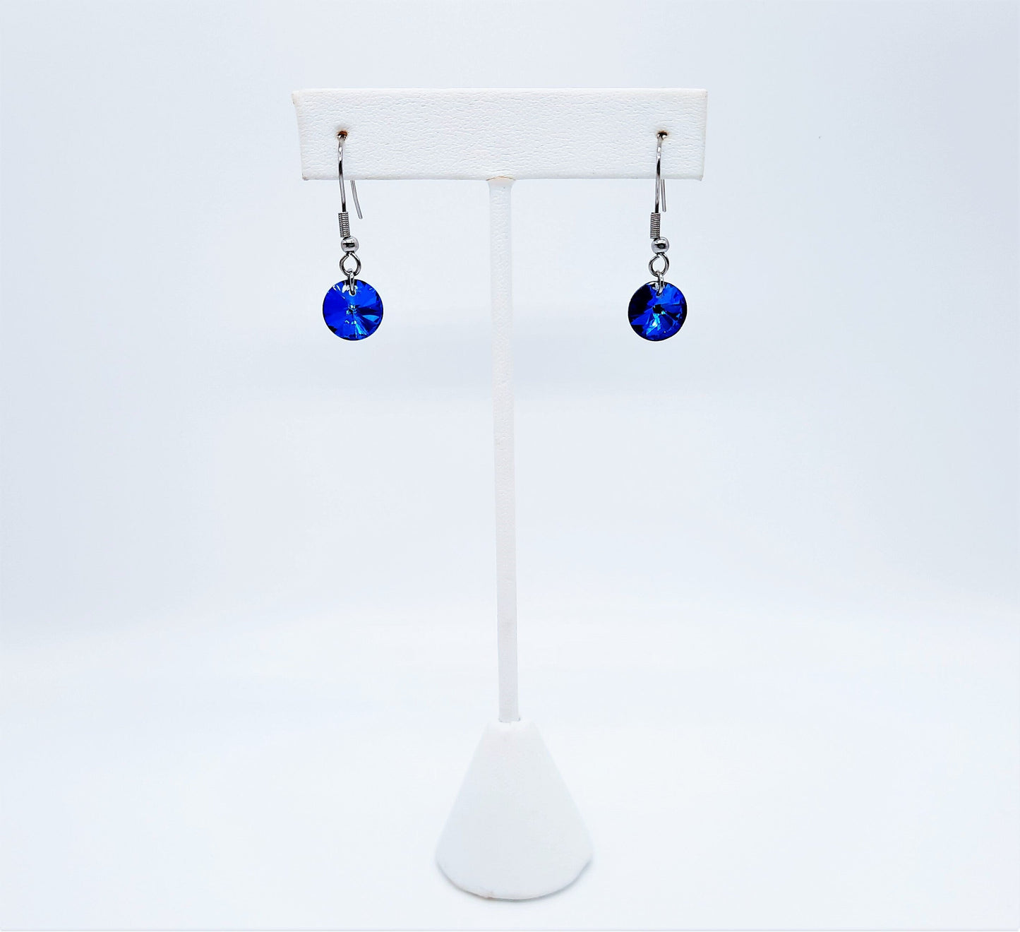 Bermuda Blue Crystal Pendant Earrings
