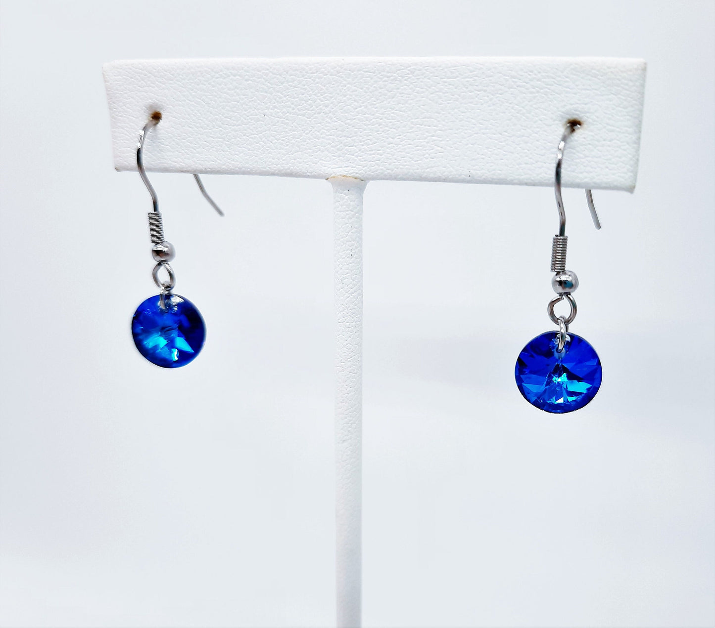 Bermuda Blue Crystal Pendant Earrings