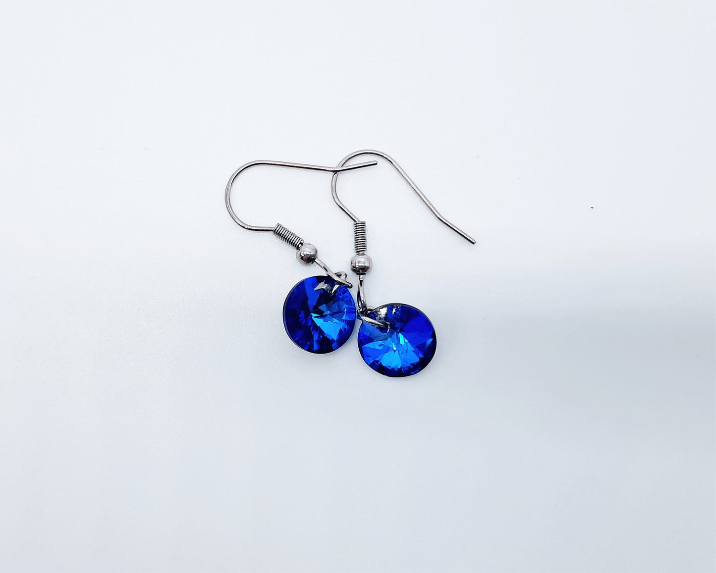 Bermuda Blue Crystal Pendant Earrings