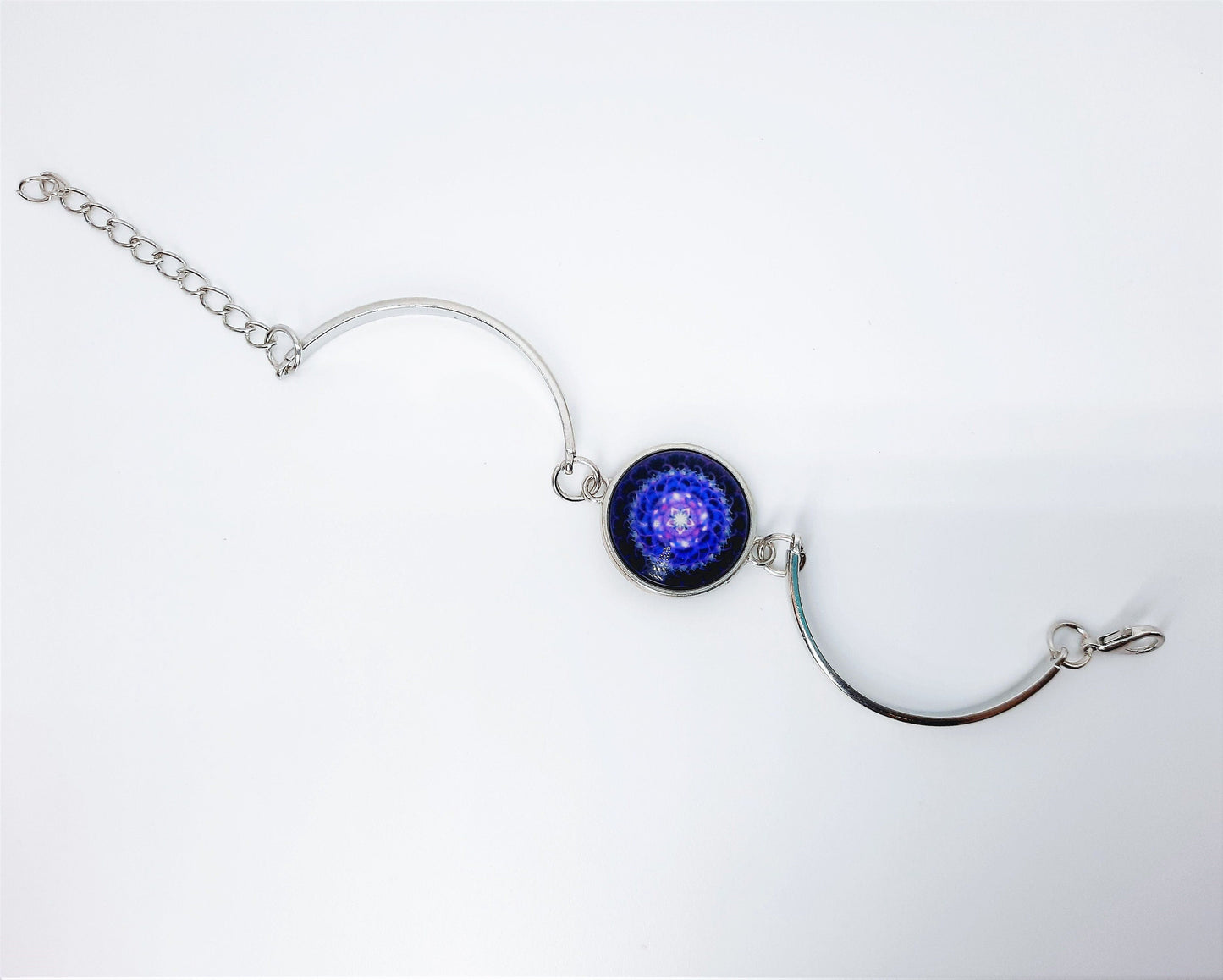 Purple Mandala Design - Adjustable Bangle Bracelet