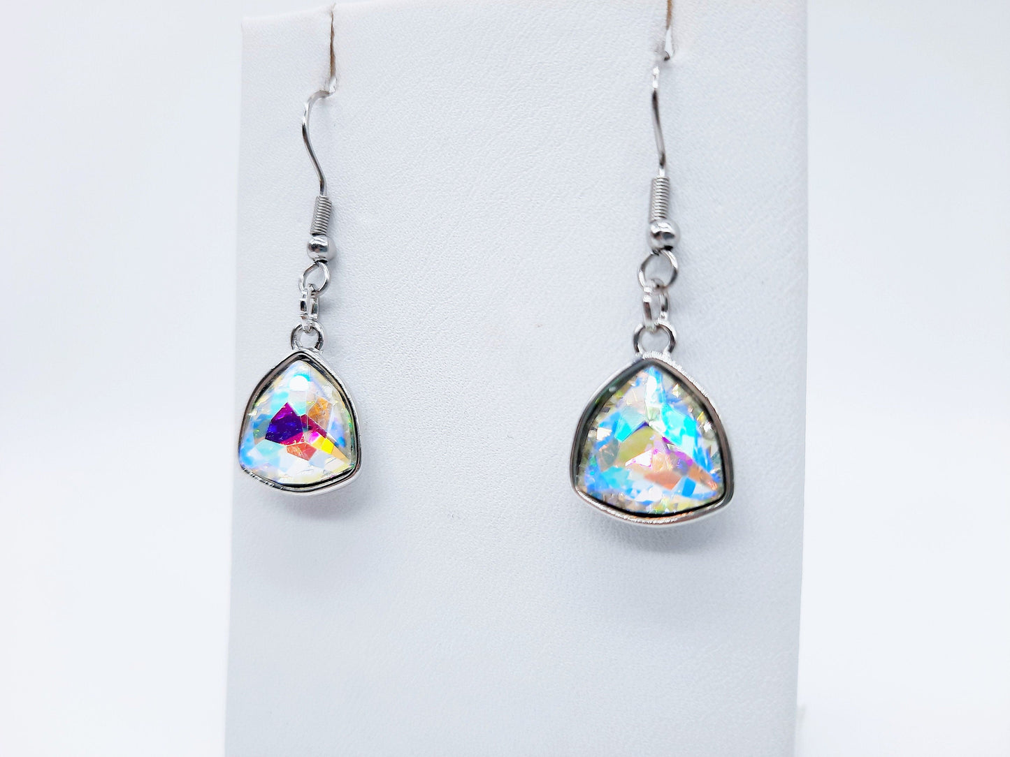 Aurora Borealis Triangle Earrings