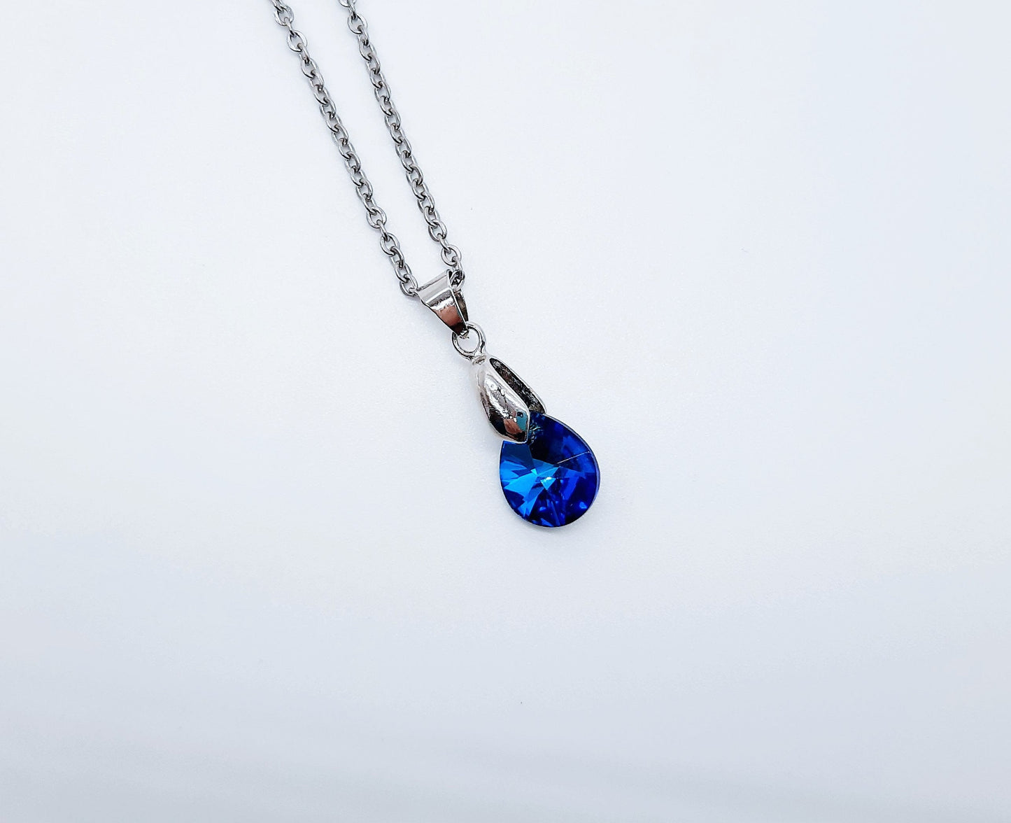Bermuda Blue Small Teardrop Necklace