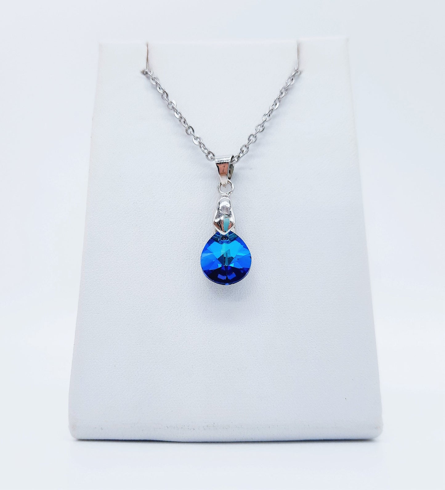 Bermuda Blue Small Teardrop Necklace