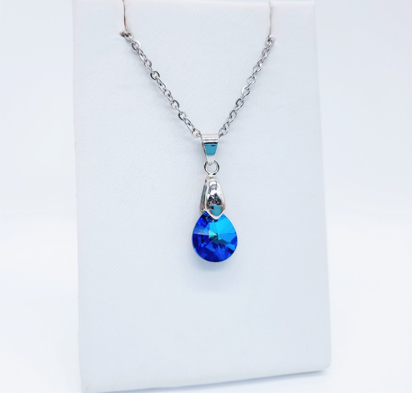 Bermuda Blue Small Teardrop Necklace