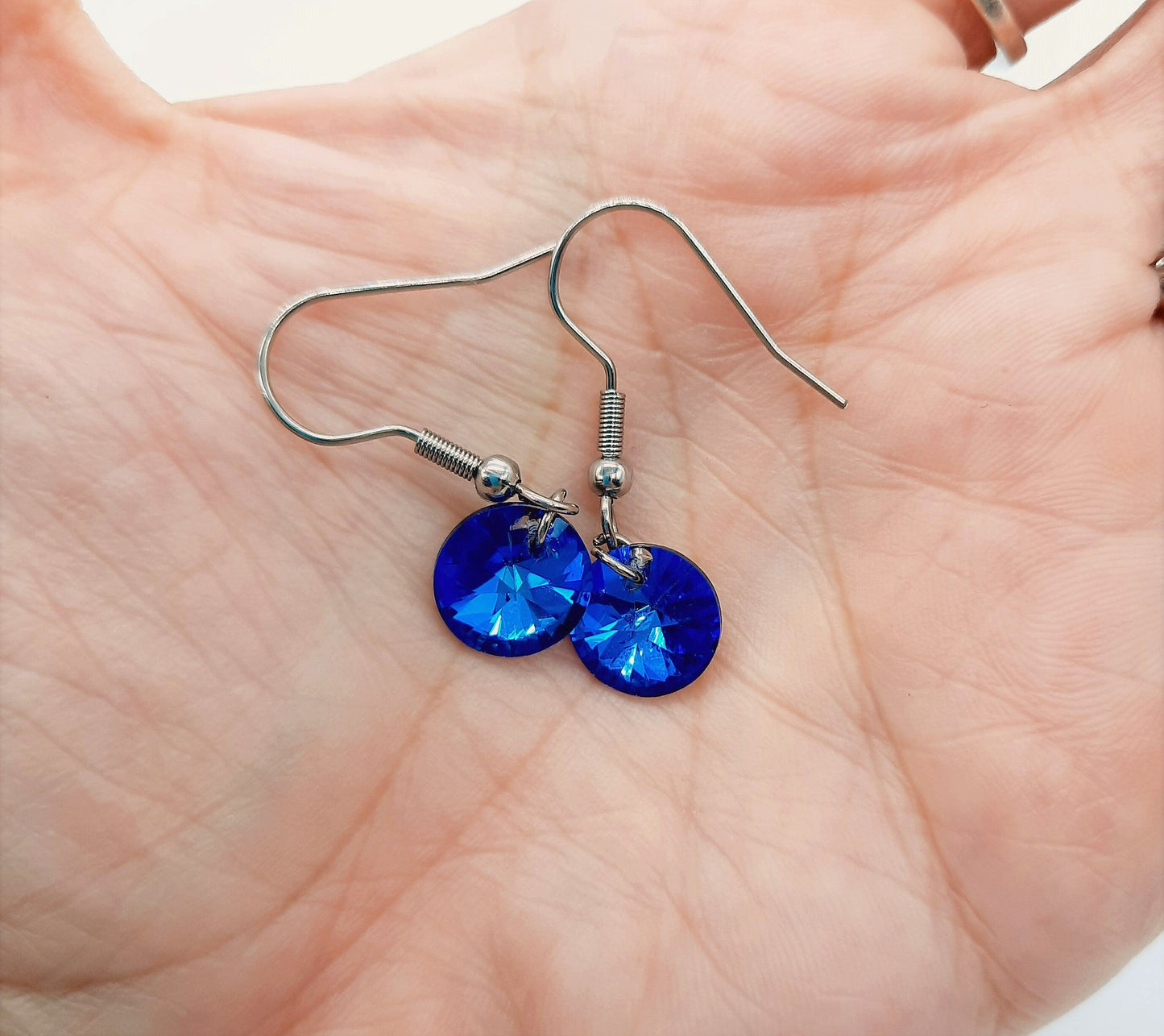Bermuda Blue Crystal Pendant Earrings