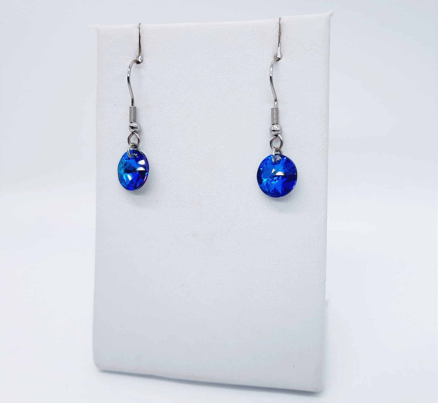Bermuda Blue Crystal Pendant Earrings