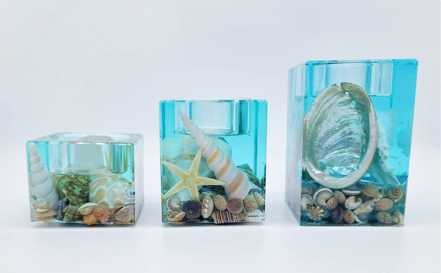 Seascape Resin Tealight Candle Holder