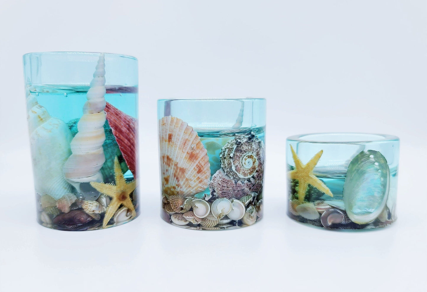 Round Seascape Candle Holder