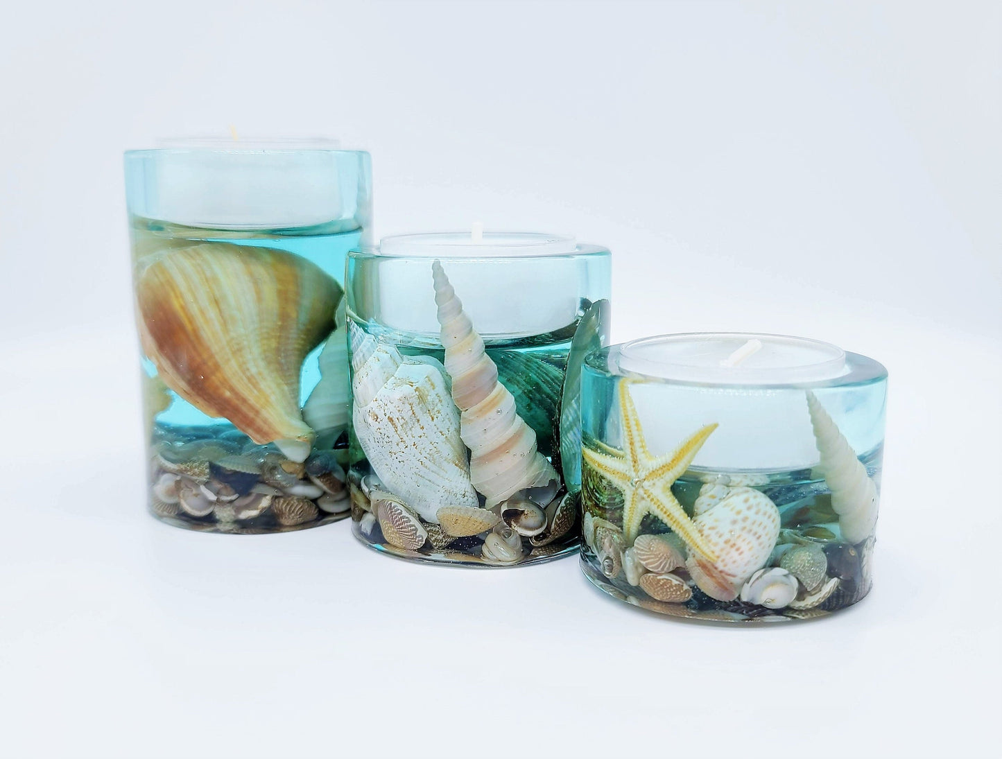 Seascape Resin Tealight Candle Holder