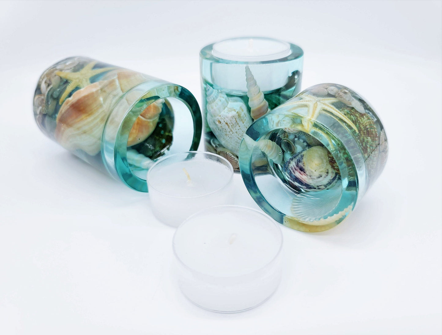 Seascape Resin Tealight Candle Holder