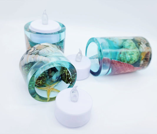 Round Seascape Candle Holder