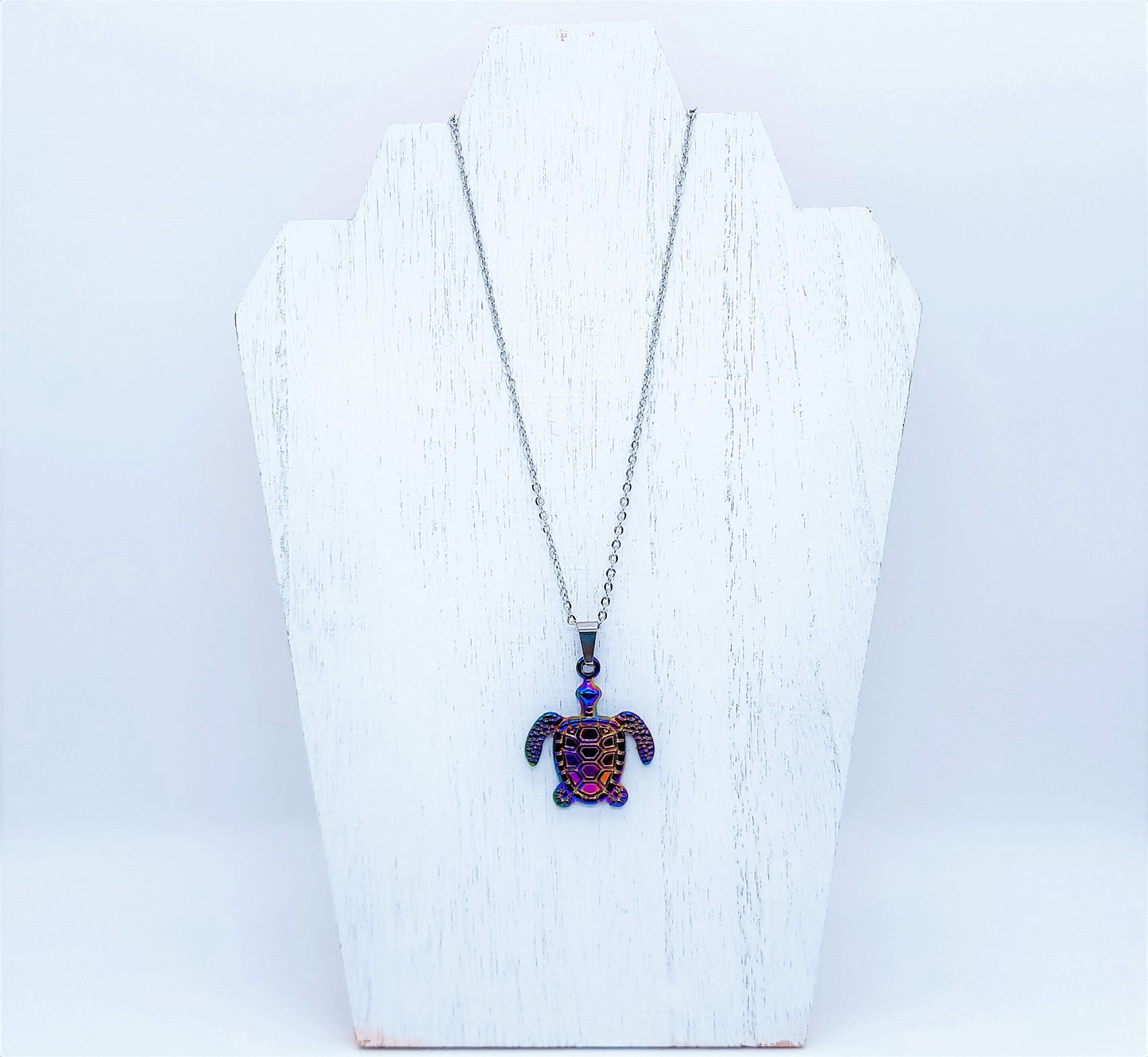 Rainbow Chromium Turtle / Tortoise Necklace