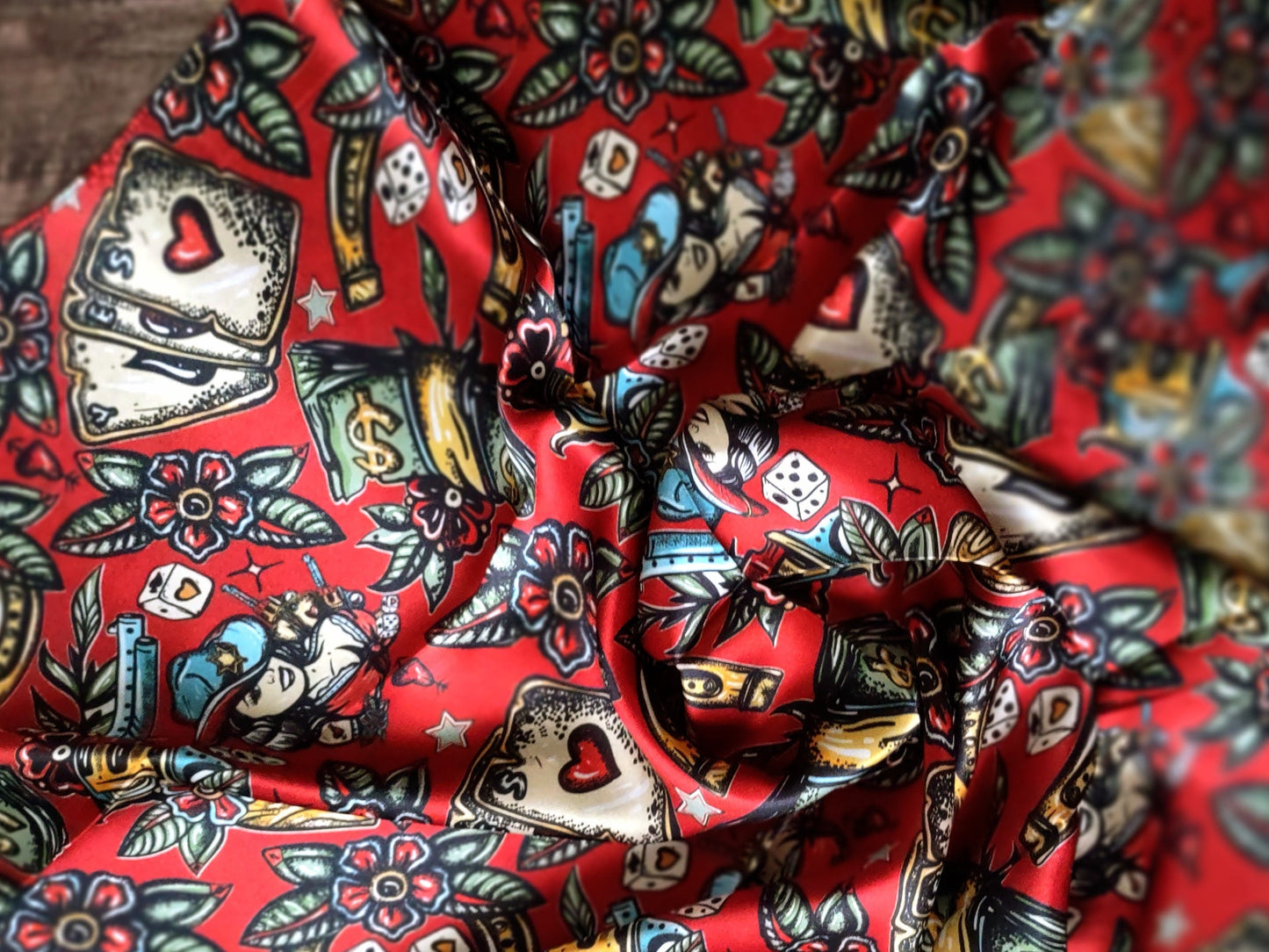 Wild Rag 100% SILK Deep Red Wild West Saloon Casino Cowboy Western Neck Scarf Bandanna by Double B Wild Rags