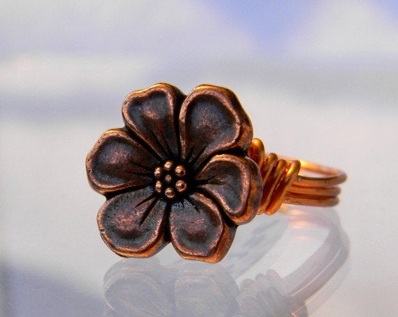 Copper Flower Ring