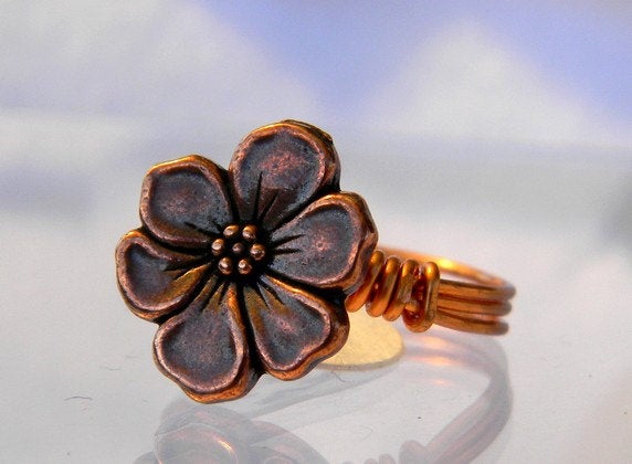 Copper Flower Ring