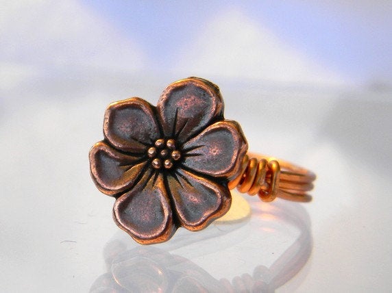 Copper Flower Ring