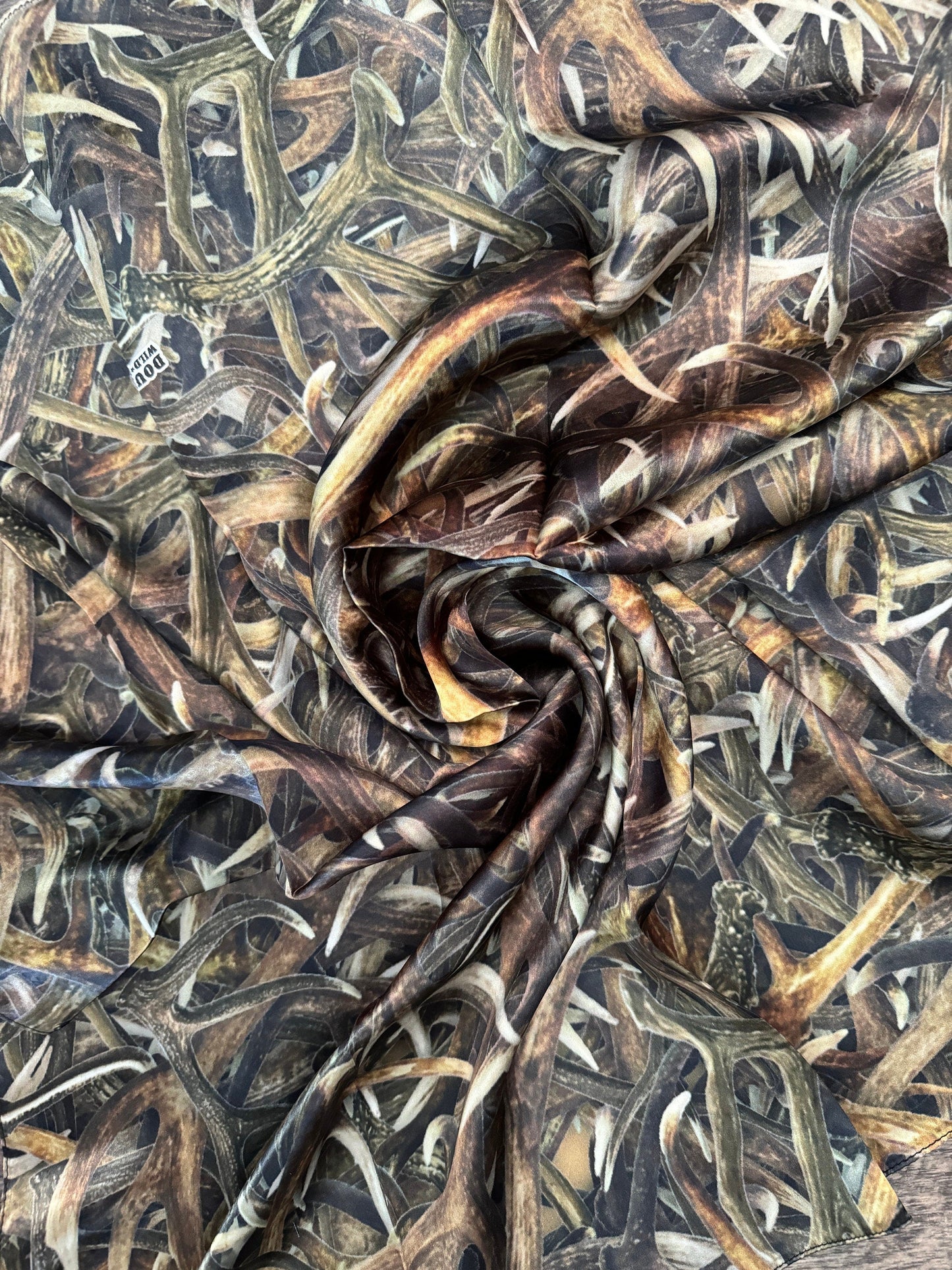 Wild Rag 100% SILK 834 Deer Antler Camo Camouflage Cowboy Western Neck Scarf Bandanna by Double B Wild Rags
