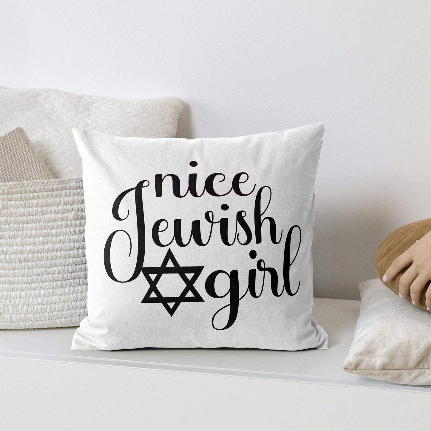 Nice Jewish Girl Throw Pillow