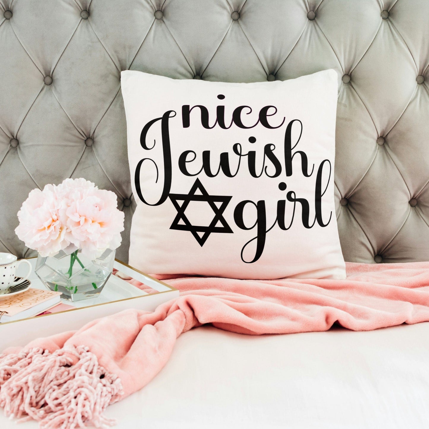Nice Jewish Girl Throw Pillow