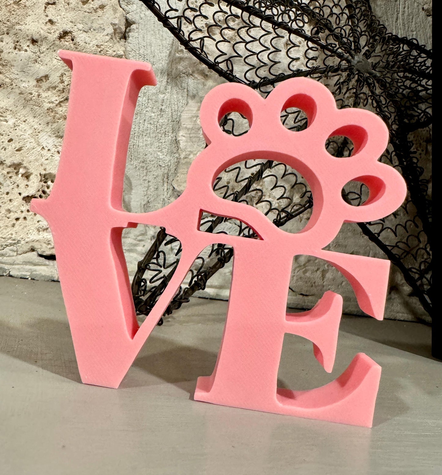 LOVE Paw Print Stand Up Sign Decor