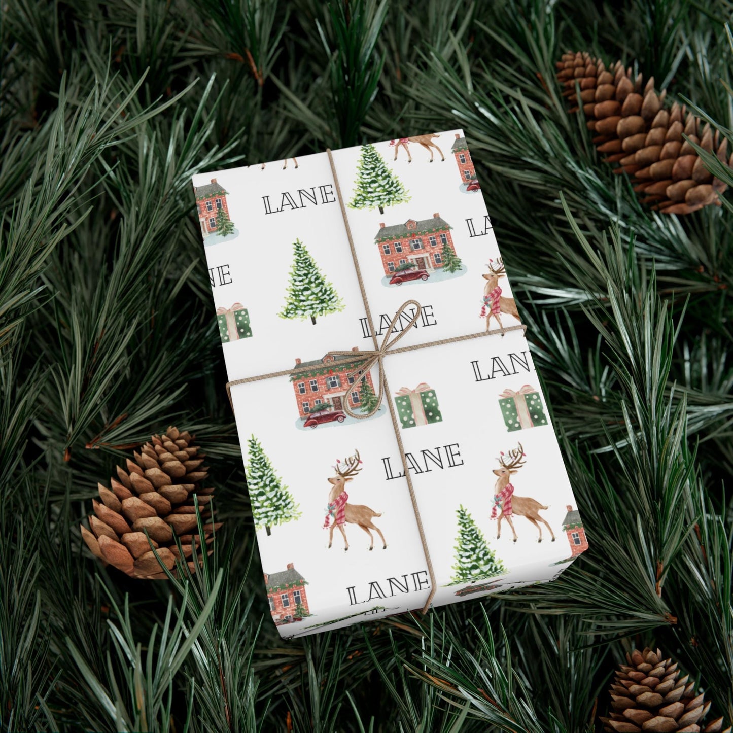 Christmas At Home Personalized Wrapping Paper