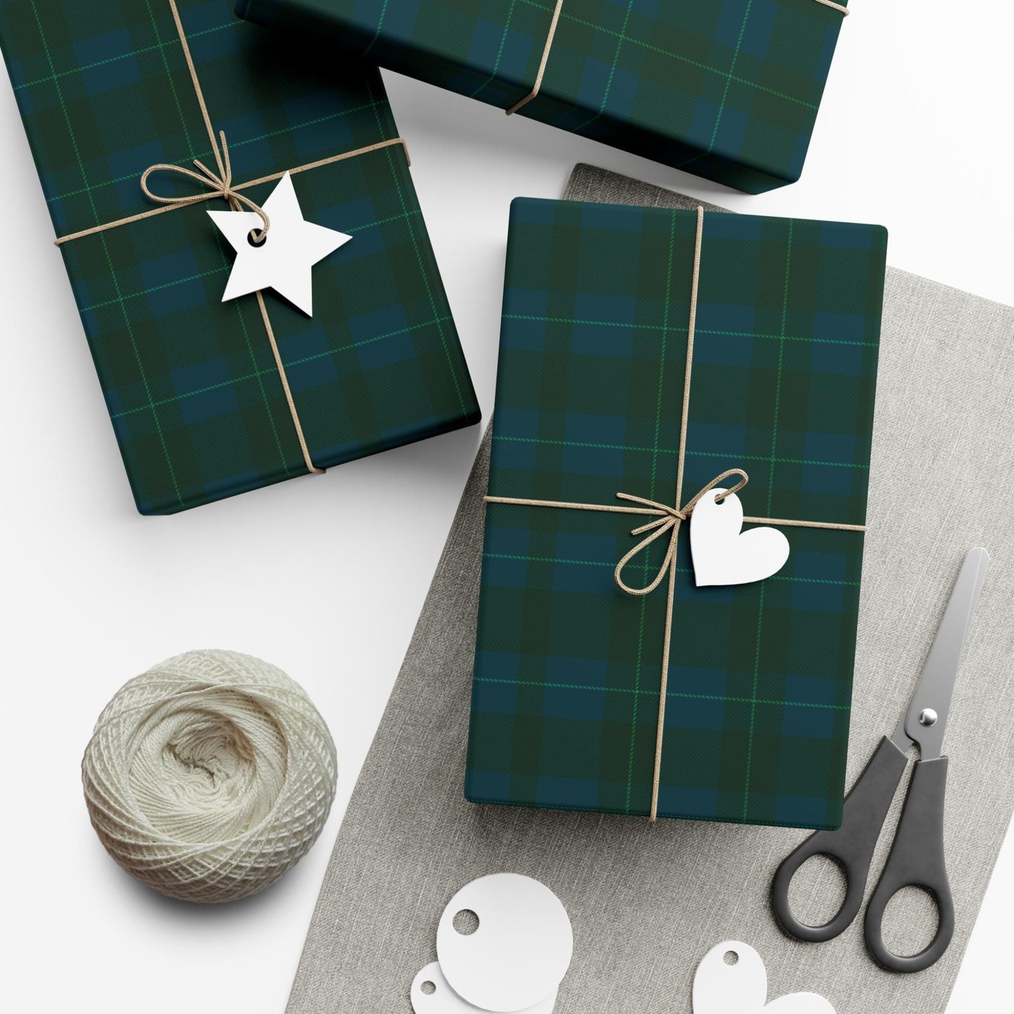 Blue and Green Plaid Wrapping Paper