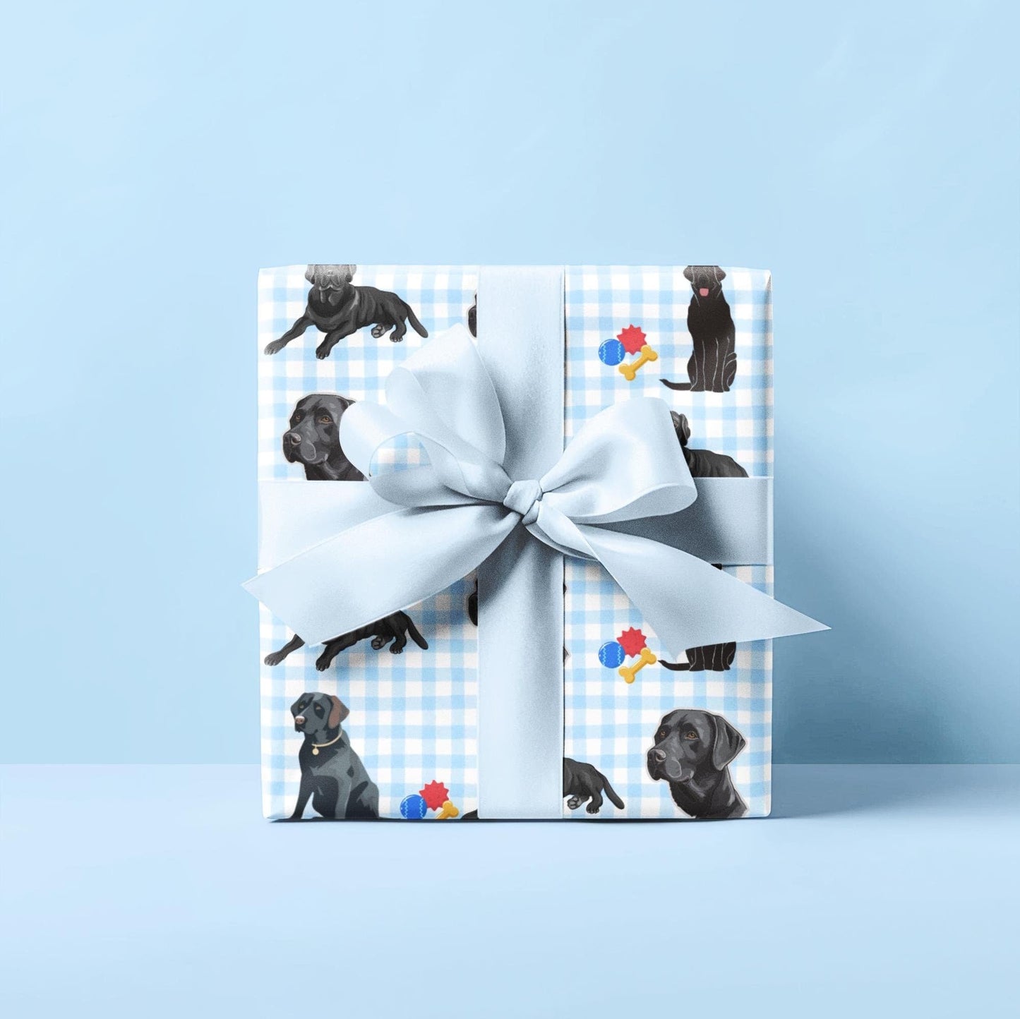 Black Lab Gingham Wrapping Paper
