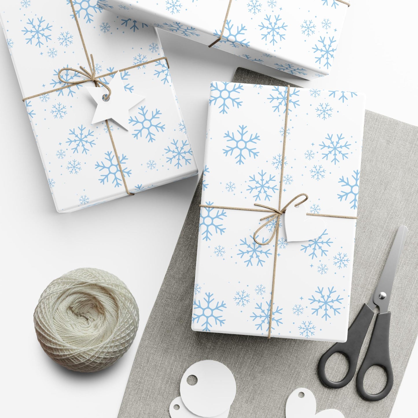Blue Snowflake Wrapping Paper