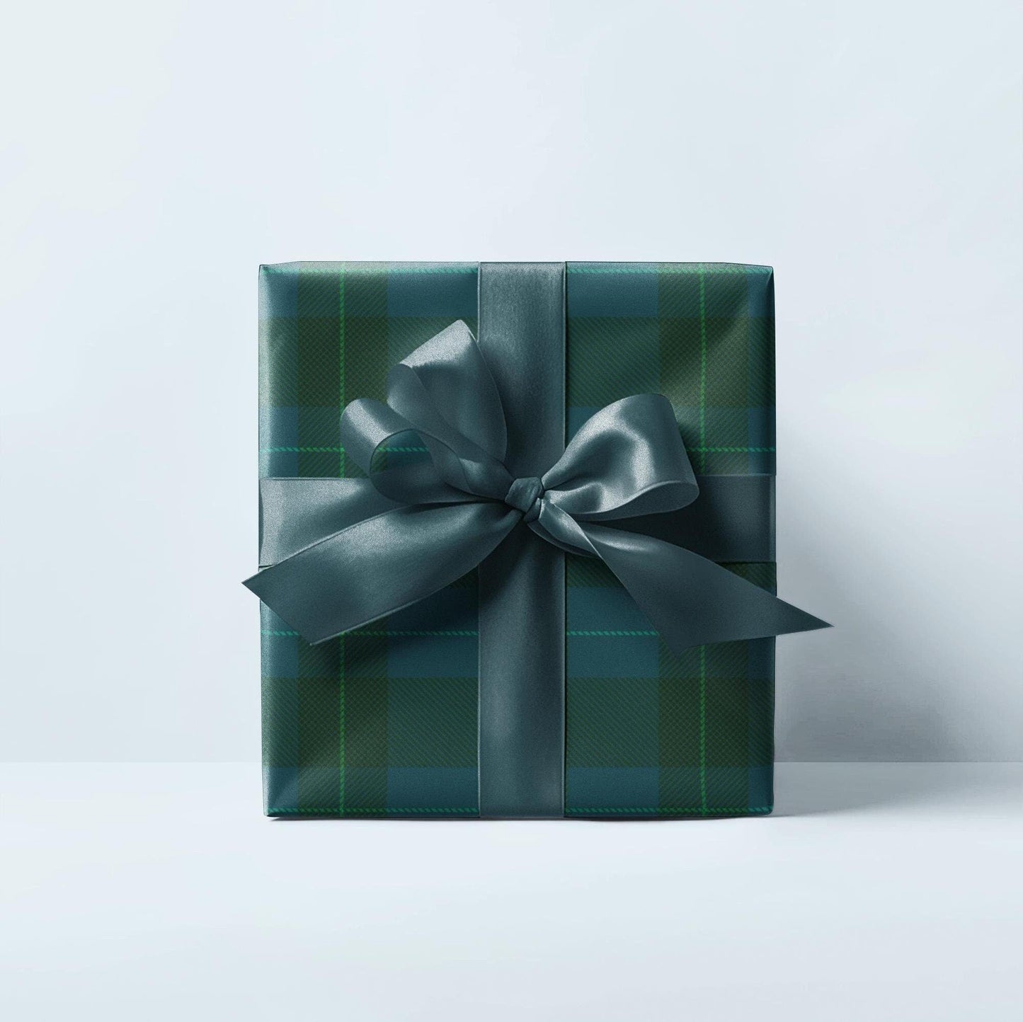 Blue and Green Plaid Wrapping Paper