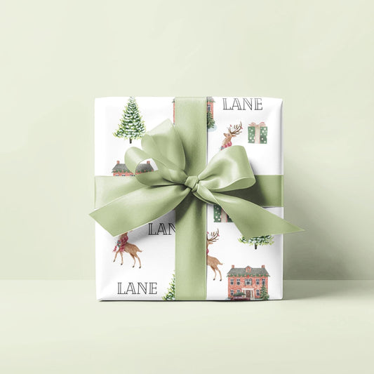 Christmas At Home Personalized Wrapping Paper