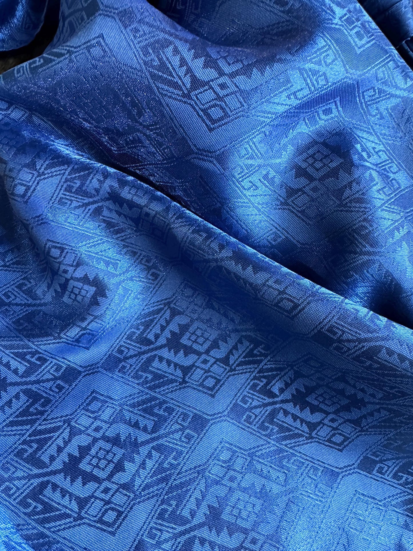 Jacquard Wild Rag Aztec Native tribal inspired neck scarf by Double B Wild Rags red green brown blue black