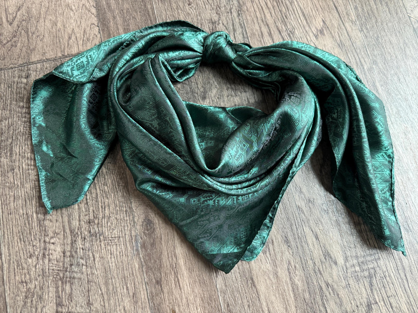 Jacquard Wild Rag Aztec Native tribal inspired neck scarf by Double B Wild Rags red green brown blue black